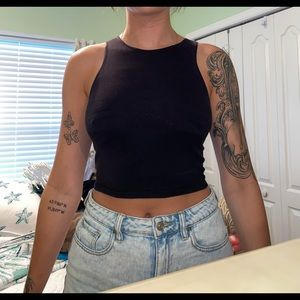 Aeropostale black halter crop top